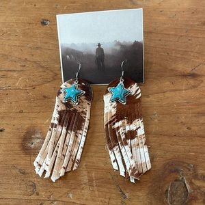 New! Genuine Leather Fringe Earrings